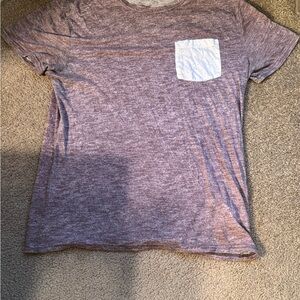 Casual Heathered Purple T-Shirt with Pocket